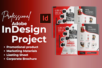 design promotional product catalogue listing sell sheets brochure adobe indesign