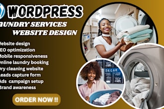 do wordpress laundry business website dry cleaningoffice cleaning website design