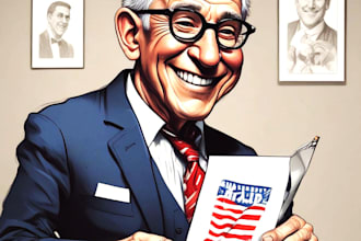 make a illustration editorial and political cartoon idea