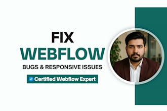 fix webflow website, fix webflow issues, responsive issues