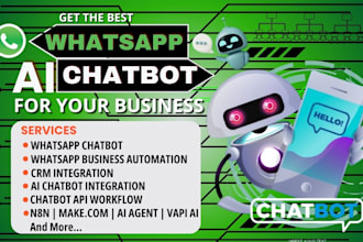 develop whatsapp ai chatbot with gpt ocr rag twilio n8n workflow crm automation