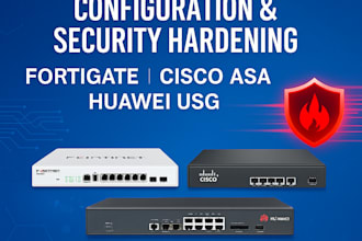 configure cisco, huawei, and fortigate firewalls with detailed reports