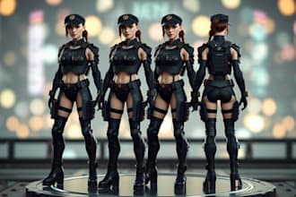 model 3d character, 3d game character design, unreal engine, film and animation