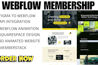 build webflow membership website, lms, and subscription website with memberstack