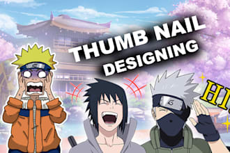 design professional anime style youtube thumbnails