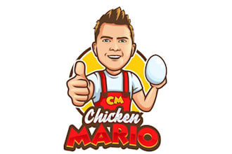design premium mascot chicken brand logo