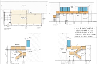 create deck pergola, patio, shed porch plans for city permit