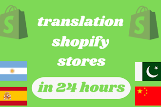 design redesign shopify store arabic, german, spanish, dutch and english website