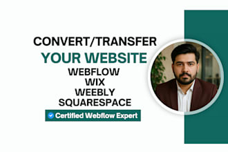 convert or transfer wix, weebly, webflow, squarespace to wordpress website