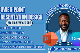 design canva google slide powerpoint presentation and lookbook report design
