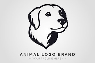 do a gorgeous dog logo in illustrator design