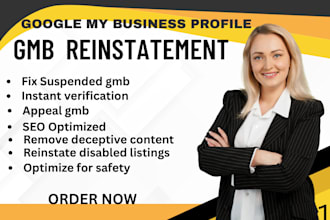 reinstate and fix suspended google my business profile