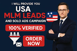 provide you 5000 USA MLM leads and solo ads campaign