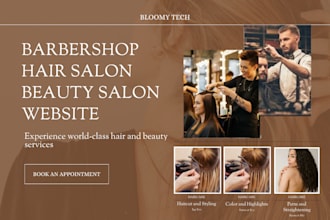 design barber shop hair extension salon beauty hair stylist website
