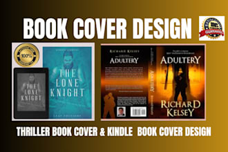 do fantasy book cover design, thriller book cover, kindle book cover design