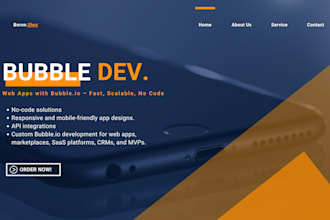 create a no code bubble io saas, CRM, or marketplace web application