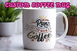 design a custom coffee mug with your photo, logo or quote