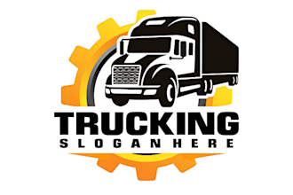 design trucking business, towing, transport, truck logo