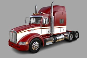 3d truck model semi truck 3d truck design toy model mechanical part 3d printing