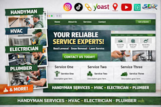create handyman hvac electrician plumber website