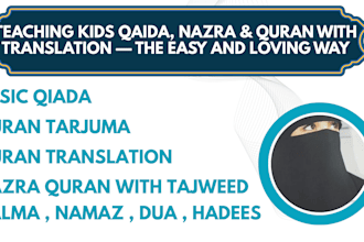teach kids qaida, nazra, and quran with translation