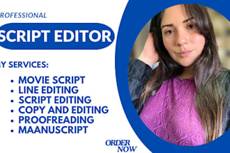 proofread, copy edit, and rewrite your script, screenplay, or manuscript