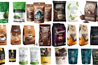 do pouch design, mylar bag, pouch label,coffee bag, and food packaging design