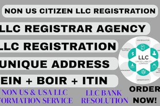 do US llc registration for non us resident, ein and boi report in 24 hours