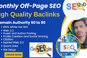manage monthly off page SEO services with high quality backlinks