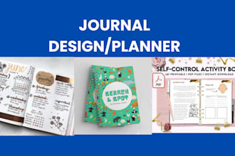 design fillable pdf custom digital journals, planner, workbook, activity book