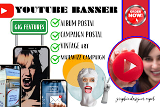 youtube banner album postal campaign postal banner design vintage art mailwizz