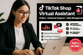 manage tiktok orders and offer customer support as a VA