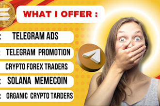 setup telegram ads, grow 20m organic crypto forex traders telegram promotion sol