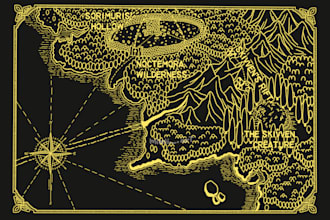 draw a digital fantasy map for your world, books, rpg, dnd ready