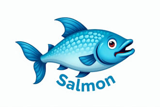 design outstanding salmon fish mascot logo with express delivery