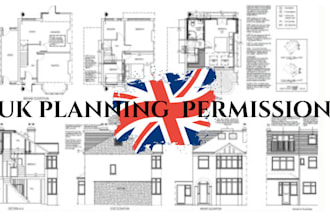 draw uk planning permission, uk house extension and loft conversion reds drawing