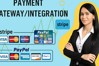 integrate or fix paypal payment gateway shopify payment stripe for your website