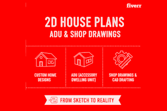 create 2d floor plan, as built drawing, adu drawings and redline to autocad