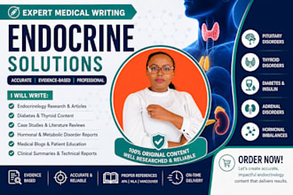 write professional endocrinology research, reports and medical content