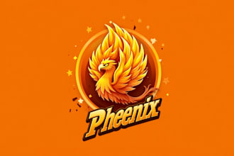 design eye catchy phoenix bird mascot logo  in 12 hours