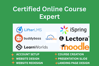 design elearning website using learndash,tutor lms, lifterlms, learnpress