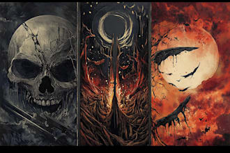 create dark art illustration