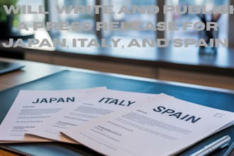write and publish a press release for japan, italy, and spain