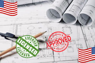 draw and stamp architectural floor plan, florida stamp, city permit, house plan