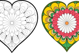 design line art custom mandala coloring page