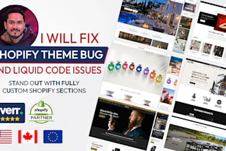 fix shopify theme bugs or liquid issues