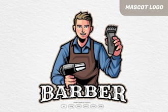 do hairstyle barber and salon illustration business modern colorful mascot logo