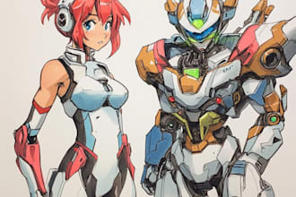 draw mecha and robot with my style