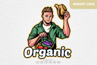 healthy fresh vegetable and organic farm illustration business modern colorful