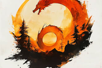 hand paint fantasy logo
